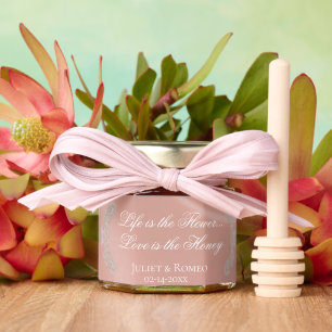 Life is a Flower & Lace - Rose Gold Honey Jar Favors
