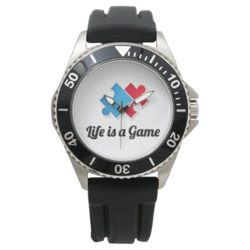 Life is a Game _ Crown Protector Black Rub Watch