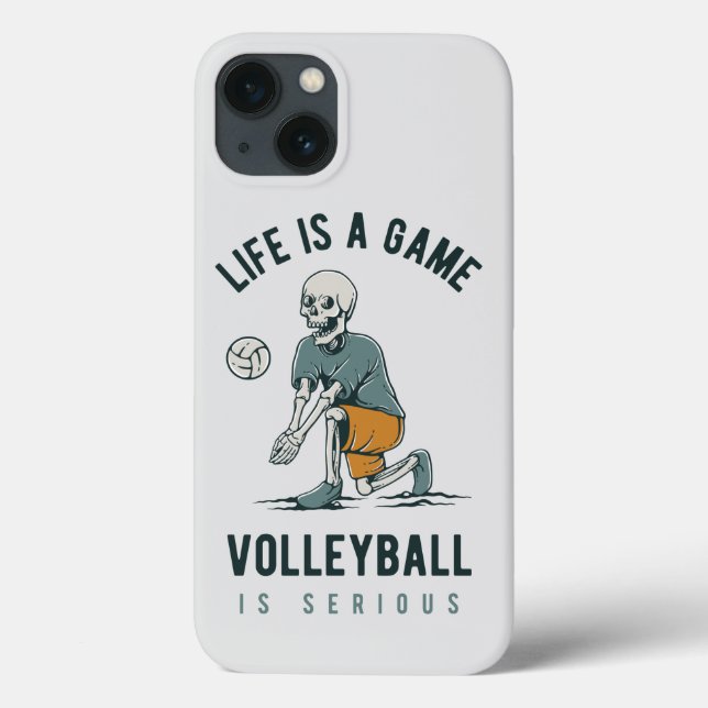 Life is a Game Volleyball is Serious Case-Mate iPhone Case (Back)