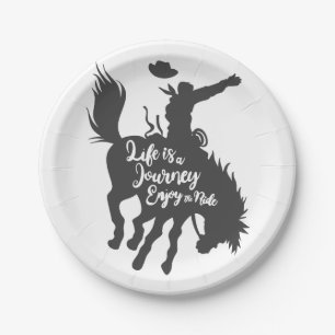 Life is a journey enjoy - Choose background color Paper Plates