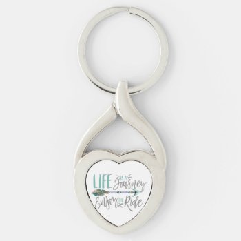 Life Is A Journey Enjoy The Ride Boho Wanderlust Keychain by ClipartBrat at Zazzle
