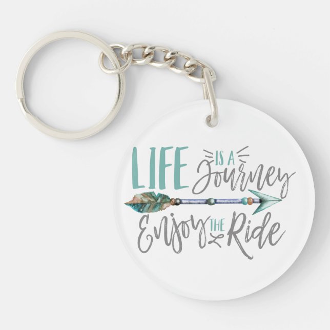 Life is a Journey Enjoy the Ride Boho Wanderlust Keychain (Front)