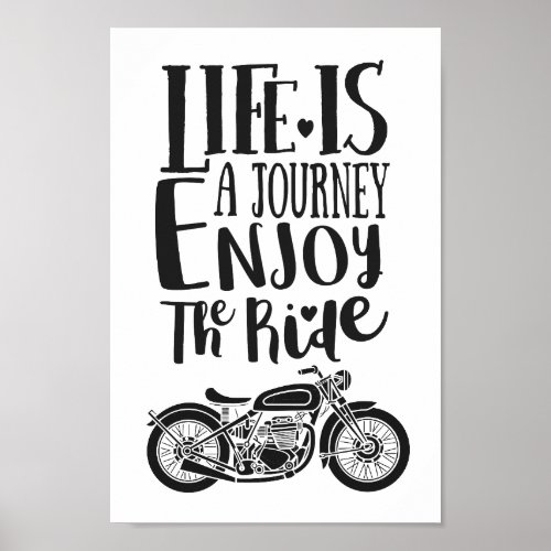 Life Is A Journey Enjoy The Ride Motivation Quote Poster