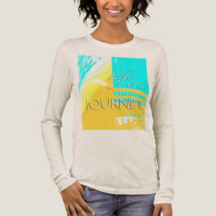 "Life is a Journey" in Yellow Aqua Gold Abstract Tri-Blend Shirt