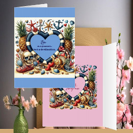 Life is a Journey Motivation Nautical Heart Frame Card