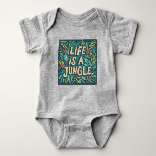 "Life is a jungle" nature quote funny pun Baby Bodysuit