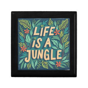 "Life is a jungle" nature quote funny pun Gift Box