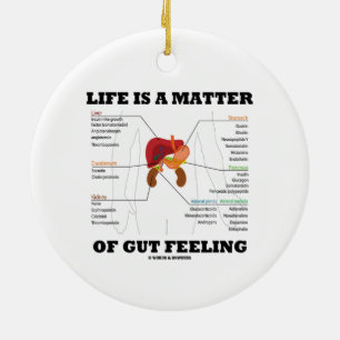 Life Is A Matter Of Gut Feeling Anatomical Humor Ceramic Ornament