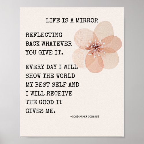 Life is a mirror motivational poster