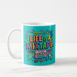 Life Is a Mixtape Retro Cassette Music Coffee Mug