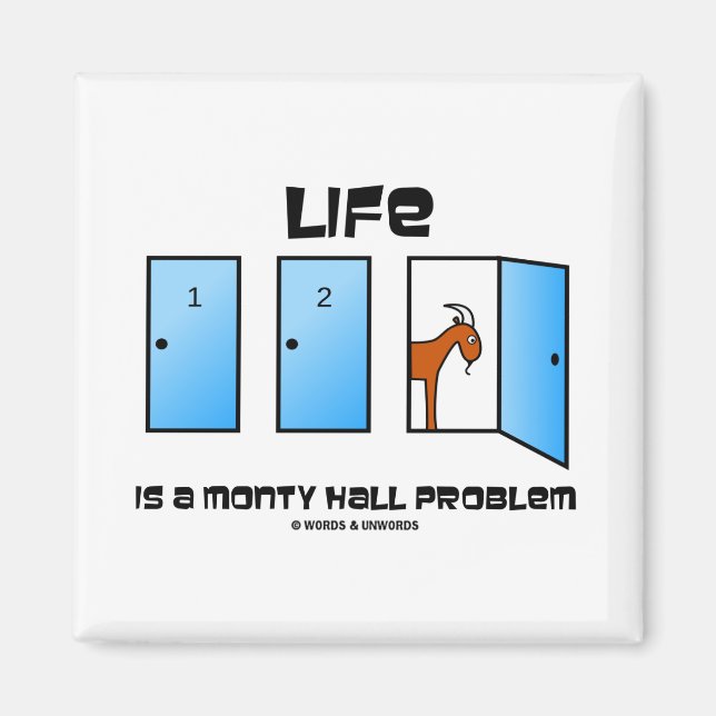 Life Is A Monty Hall Problem (Three Doors) Magnet (Front)