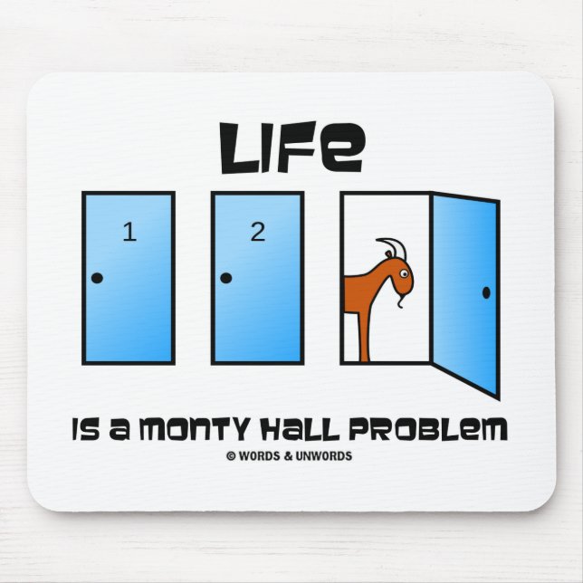 Life Is A Monty Hall Problem (Three Doors) Mouse Pad (Front)