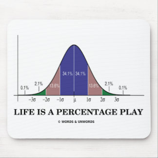 Life Is A Percentage Play (Statistics Humor) Mouse Pad