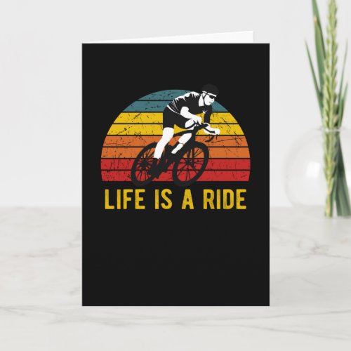 Life Is A Ride Bicycle Cyclist Vintage Cycling Card