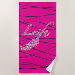 Life is a Roller Coaster Beach Towel