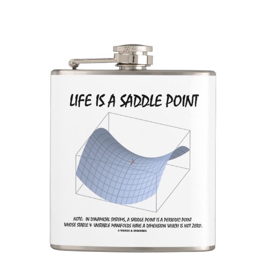 Life Is A Saddle Point Math & Geometry Humor Hip Flask