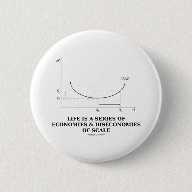 Life Is A Series Of Economies & Diseconomies Pinback Button (Front)