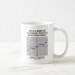 Life Is A Series Of Stationary Pts Inflection Pts Coffee Mug<br><div class="desc">Showcase your wry graphical side with this math/stats humor mug that featuring stationary points and inflection points,  along with the tongue-in-cheek truism saying "Life Is A Series Of Stationary Points & Inflection Points". Memorable mug for anyone who knows about the stationary points and inflection points in one's life!</div>