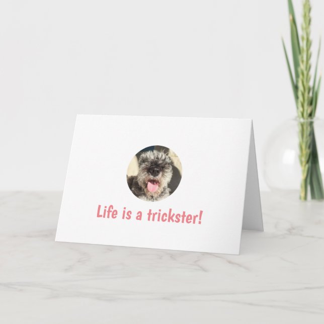 Life is a Trickster Greeting Card (Front)