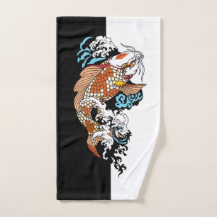 Life is about balance. Japanese koi carp fish Bath Towel Set