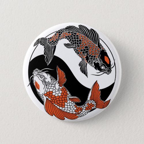 life is about balance Japanese koi carp fish Button