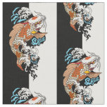 life is about balance. Japanese koi carp fish Fabric