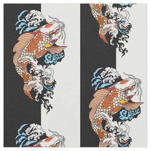 life is about balance. Japanese koi carp fish Fabric