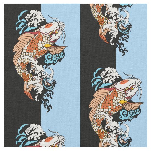 life is about balance. Japanese koi carp fish Fabric