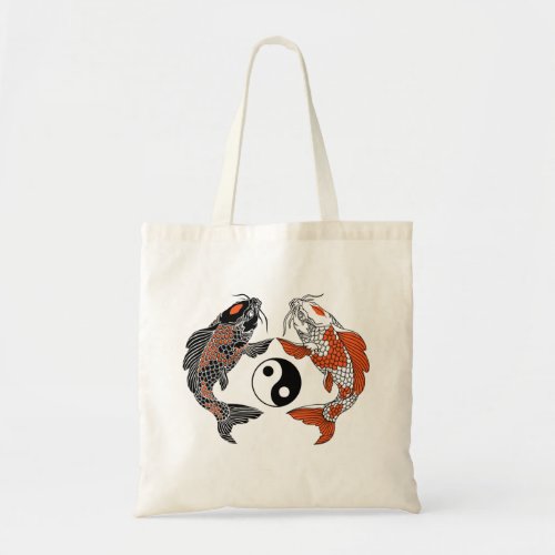 Life is about balance Two koi and yin yang symbol Tote Bag