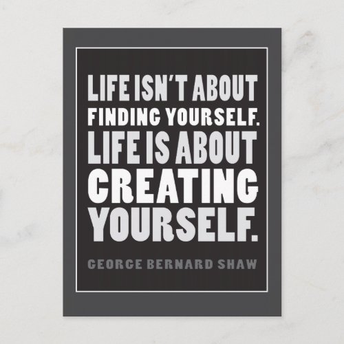 Life is About Creating Yourself Quote Postcard