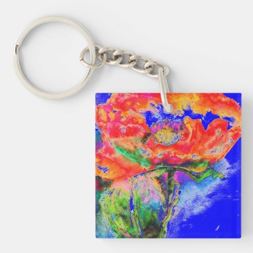 Life is about the Journey _ red poppy Keychain