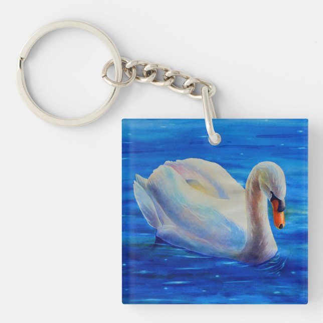 Life is about the Journey - swan Keychain (Front)
