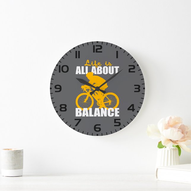 Life Is All About Balance Cycling Motivational Large Clock (Creator Uploaded)
