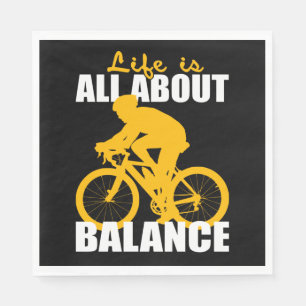 Life Is All About Balance Cycling Motivational Napkins