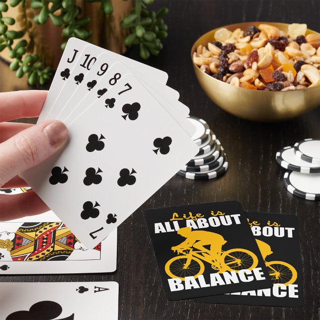 Life Is All About Balance Cycling Motivational Poker Cards (Creator Uploaded)