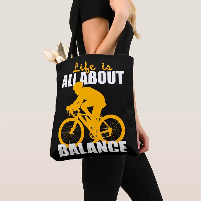 Life Is All About Balance Cycling Motivational Tote Bag (Creator Uploaded)