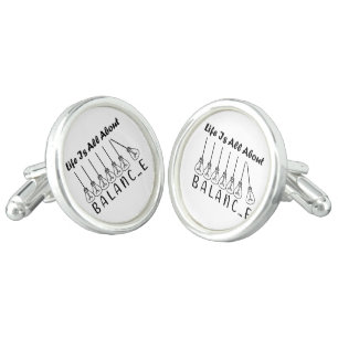 Life is all about balance motivational inspiration cufflinks