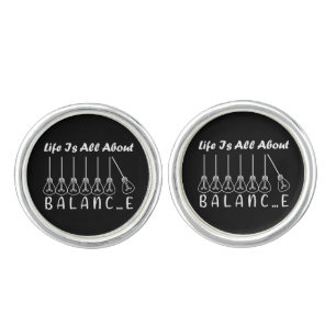 Life is all about balance motivational inspiration cufflinks