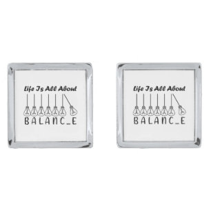 Life is all about balance motivational inspiration cufflinks