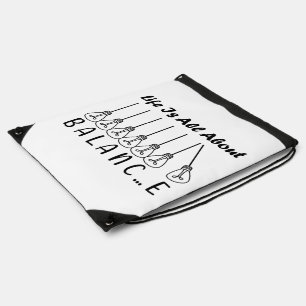 Life is all about balance motivational inspiration drawstring bag
