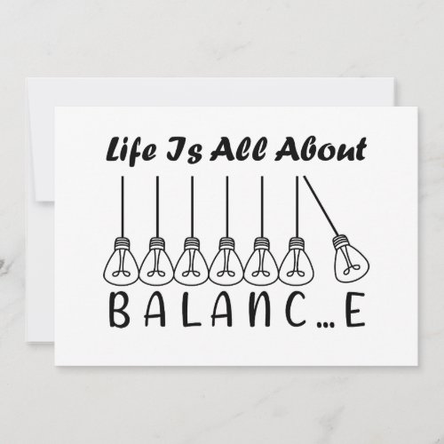 Life is all about balance motivational inspiration holiday card