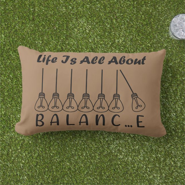 Life is all about balance motivational inspiration lumbar pillow (Grass)