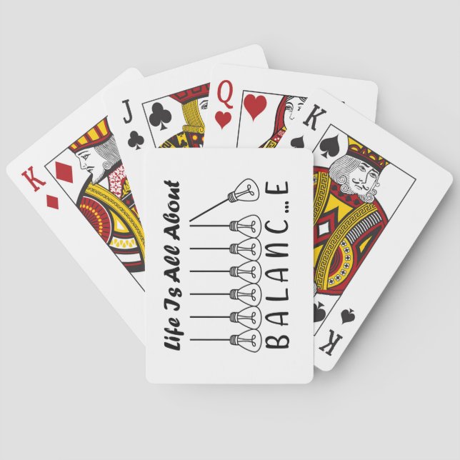 Life is all about balance motivational inspiration poker cards (Back)