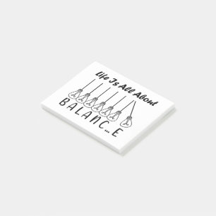 Life is all about balance motivational inspiration post-it notes