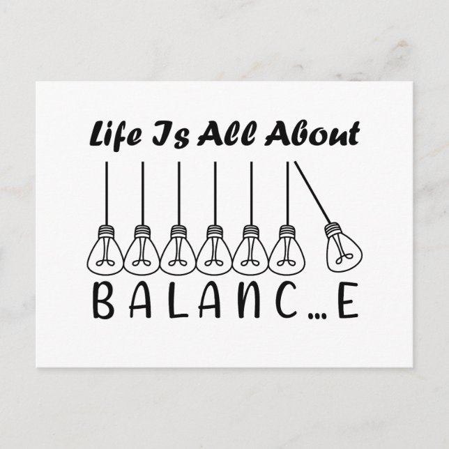 Life is all about balance motivational inspiration postcard (Front)