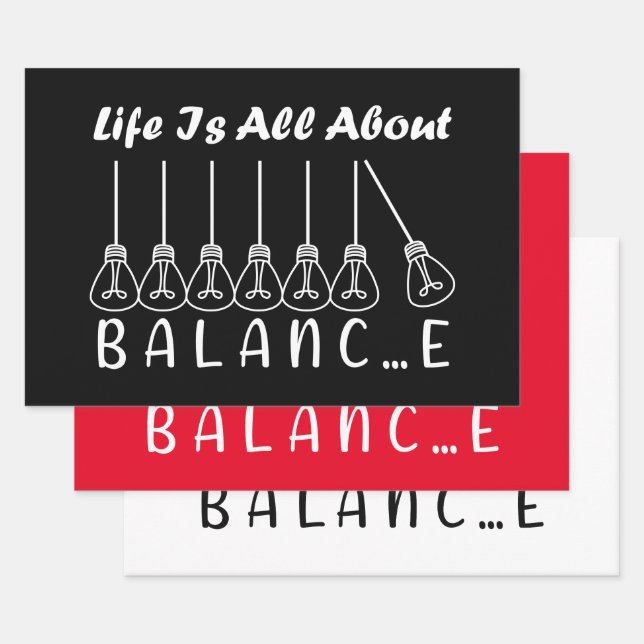 Life is all about balance motivational inspiration wrapping paper sheets (Set)