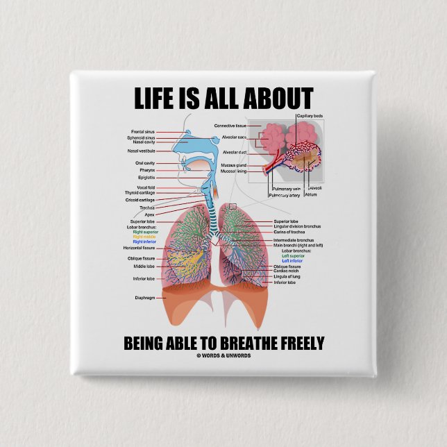 Life Is All About Being Able To Breathe Freely Button (Front)