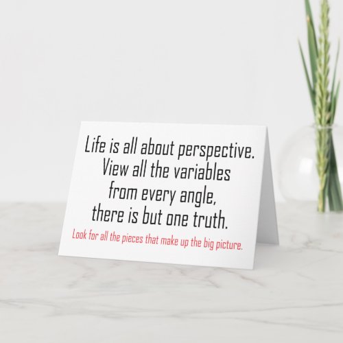 Life is all about perspective card