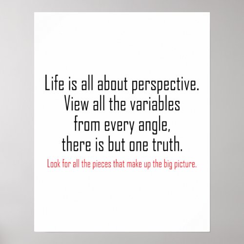 Life is all about perspective poster