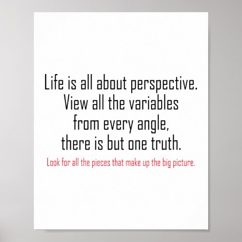 Life is all about perspective poster